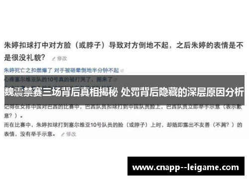魏震禁赛三场背后真相揭秘 处罚背后隐藏的深层原因分析